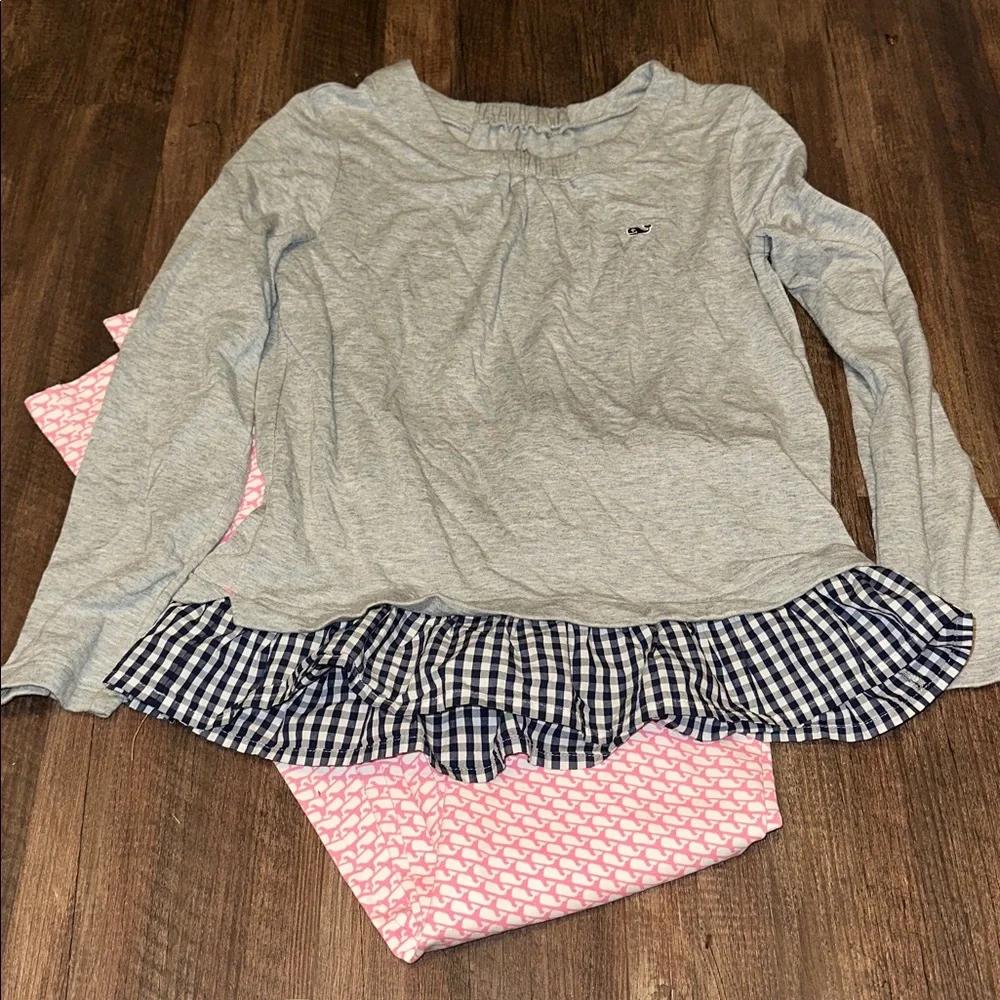 Girls Vineyard Vines Super Soft Naval Top (XL) & NWT Leggings (XL)‎